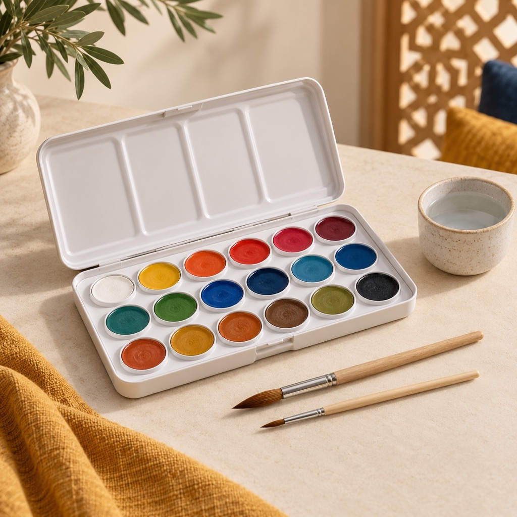 أدوات رسم وألوان مائية